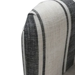 Accent Chairs-Kirkland's Home Black White Carved Slope Stripe Accent Chair Black/White