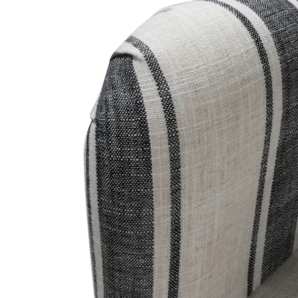 Accent Chairs-Kirkland's Home Black White Carved Slope Stripe Accent Chair Black/White