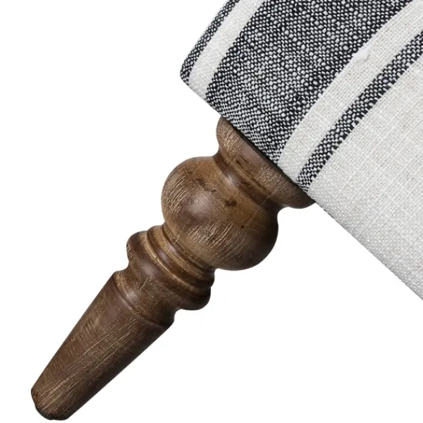 Accent Chairs-Kirkland's Home Black White Carved Slope Stripe Accent Chair Black/White