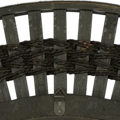 Decorative Mirrors-Kirkland's Home Black White Distressed Wood Rope Fiber Wall Mirror