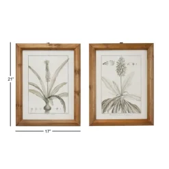 Framed Art-Kirkland's Home Black White Vintage Botanical Framed Art, Set Of 2 Black/White