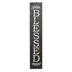Wall Quotes & Signs-Kirkland's Home Black Wood Blessed Wall Plaque Black/White