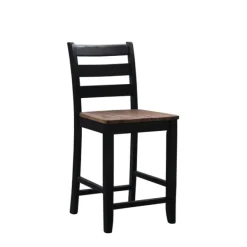 Dining Tables-Kirkland's Home Black Wood Farmhouse 3-Pc. Stool And Table Set Black/Brown