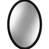 Decorative Mirrors-Kirkland's Home Black Wooden Oval Beaded Mirror