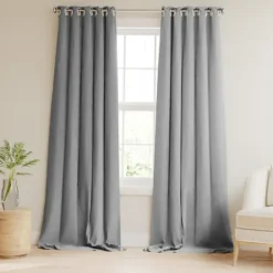 Curtains & Drapes-Kirkland's Home Blackout Curtains, 84 In. Gray