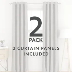 Curtains & Drapes-Kirkland's Home Blackout Curtains, 84 In. Gray