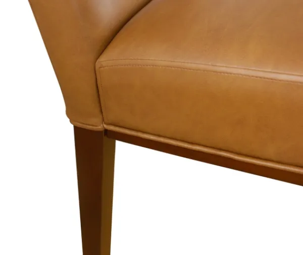 Dining Chairs-Kirkland's Home Blair Carmel Leather Dining Chair Brown