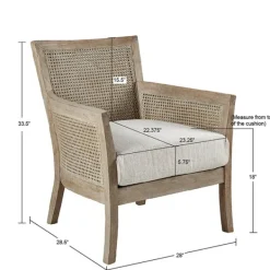 Accent Chairs-Kirkland's Home Blake Cane Back Accent Chair Tan