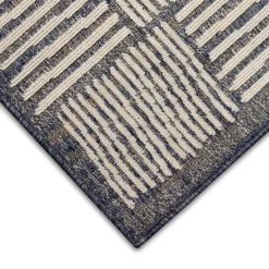 Outdoor Rugs-Kirkland's Home Blake Gray Cube Indoor/Outdoor Runner, 1X7 Gray/White