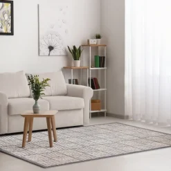 Outdoor Rugs-Kirkland's Home Blake Gray Cube Indoor/Outdoor Area Rug, 7X9 Gray/White