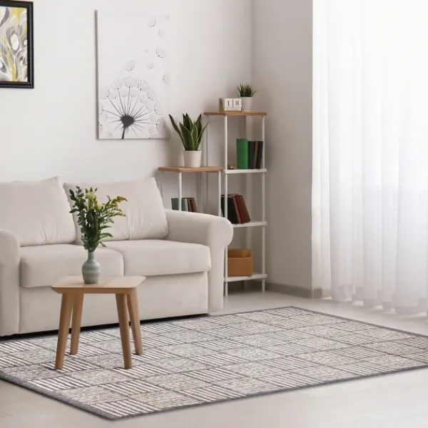 Outdoor Rugs-Kirkland's Home Blake Gray Cube Indoor/Outdoor Area Rug, 7X9 Gray/White