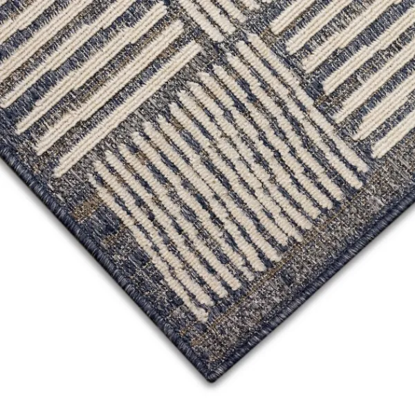 Outdoor Rugs-Kirkland's Home Blake Gray Cube Indoor/Outdoor Area Rug, 7X9 Gray/White