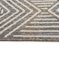 Outdoor Rugs-Kirkland's Home Blake Gray Zigzag Indoor/Outdoor Area Rug, 5X7 Gray/White