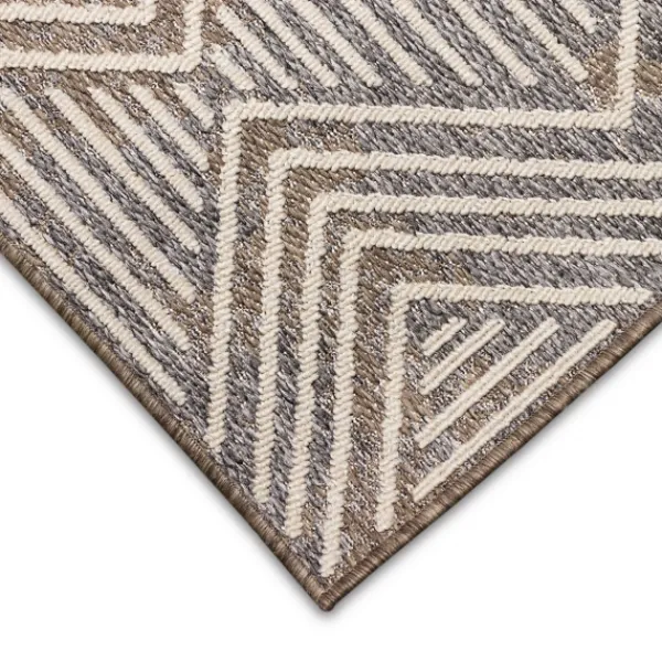 Outdoor Rugs-Kirkland's Home Blake Gray Zigzag Indoor/Outdoor Runner, 1X7 Gray/White