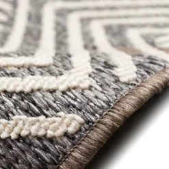 Outdoor Rugs-Kirkland's Home Blake Gray Zigzag Indoor/Outdoor Runner, 1X7 Gray/White