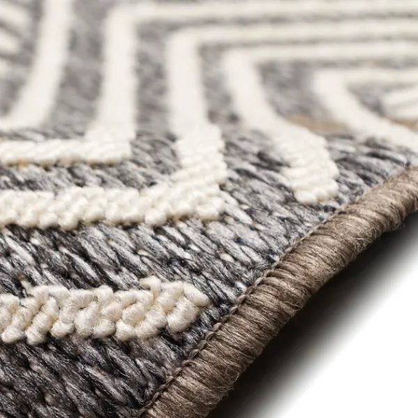 Outdoor Rugs-Kirkland's Home Blake Gray Zigzag Indoor/Outdoor Runner, 1X7 Gray/White