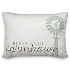 Pillows-Kirkland's Home Bless Our Farmhouse Pillow White/Green