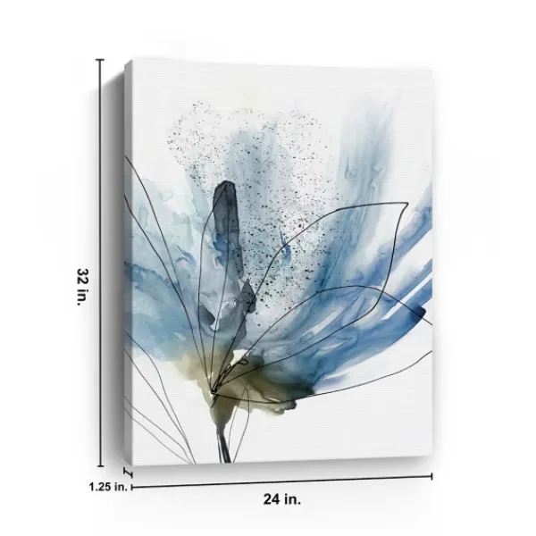 Canvas Art-Kirkland's Home Blooming Flower I Medium Canvas Art Print Blue
