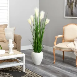 Trees & Topiaries-Kirkland's Home Blooming Ivory Wheat Plume Grass Plant