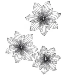 Wall Plaques-Kirkland's Home Blossom Metal Wall Plaques, Set Of 3 White