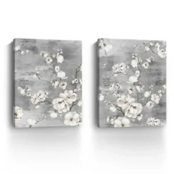 Canvas Art-Kirkland's Home Blossoming Giclee Canvas Art Prints, Set Of 2 Gray/White