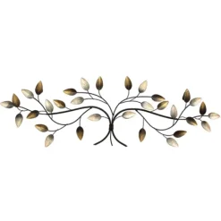 Wall Plaques-Kirkland's Home Blowing Leaves Over The Door Metal Wall Sculpture Gold/Multi