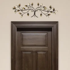 Wall Plaques-Kirkland's Home Blowing Leaves Over The Door Metal Wall Sculpture Gold/Multi