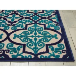 Outdoor Rugs-Kirkland's Home Blue & White Buffalo Check Outdoor Area Rug, 4X6 Blue/White