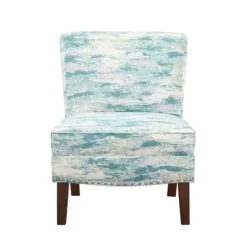 Accent Chairs-Kirkland's Home Blue Abstract Armless Accent Chair Blue/White