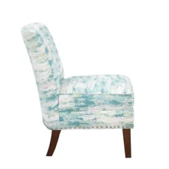 Accent Chairs-Kirkland's Home Blue Abstract Armless Accent Chair Blue/White