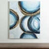 Canvas Art-Kirkland's Home Blue Abstract Rings Canvas Art Print Blue/Gold