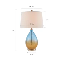 Table Lamps-Kirkland's Home Blue And Amber Glass Table Lamps, Set Of 2 White