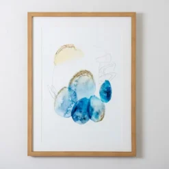Framed Art-Kirkland's Home Blue And Gold Abstracts Ii Framed Art Print Blue/Gold/White