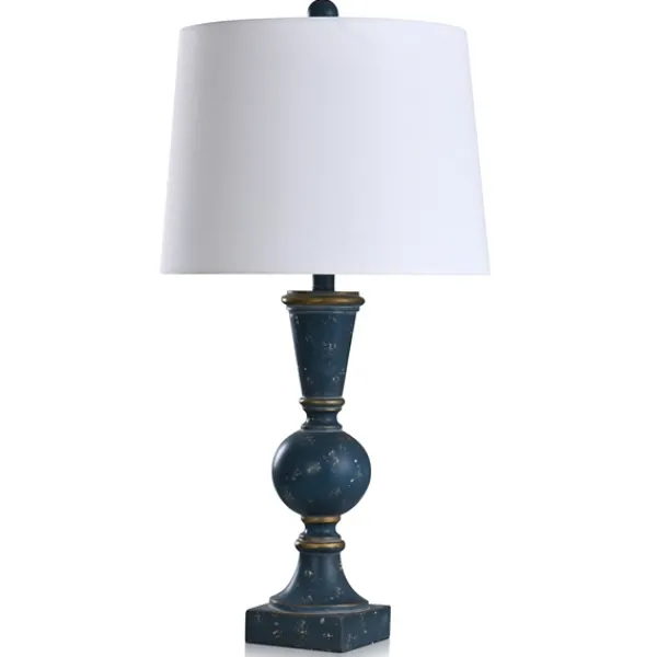 Table Lamps-Kirkland's Home Blue And Gold Sphere Table Lamp White