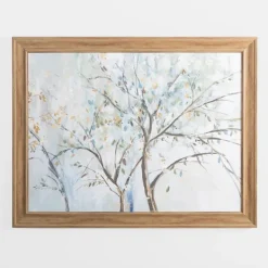 Framed Art-Kirkland's Home Blue And Gold Treetops Framed Art Print Blue/White/Gold
