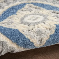 Outdoor Rugs-Kirkland's Home Blue And Gray Medallion Outdoor Area Rug, 6X9 Blue/Gray
