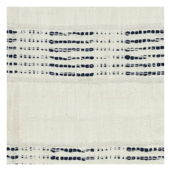 Blankets & Throws-Kirkland's Home Blue And Ivory Woven Stripe Throw Blue/Ivory