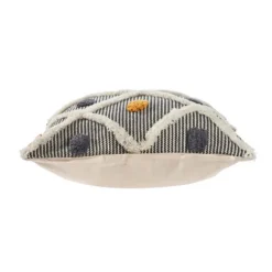 Pillows-Kirkland's Home Blue And Orange Tufted Accent Pillow Orange/Gray
