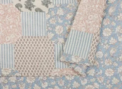 Quilts-Kirkland's Home Blue And Rose Patchwork King 3-Pc. Quilt Set Blue/Pink