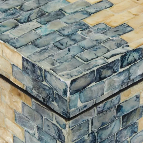 Baskets & Boxes-Kirkland's Home Blue And Tan Wood Capiz Shell 2-Pc. Box Set Blue/Tan