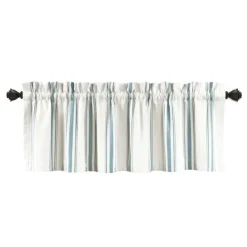 Curtains & Drapes-Kirkland's Home Blue And White Farmhouse Stripe Valance White/Blue