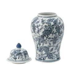 Decorative Bowls & Jars-Kirkland's Home Blue And White Floral Ginger Jar White/Blue