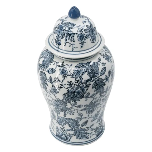 Decorative Bowls & Jars-Kirkland's Home Blue And White Floral Ginger Jar White/Blue