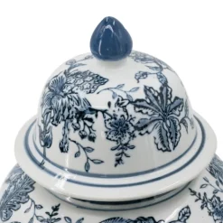 Decorative Bowls & Jars-Kirkland's Home Blue And White Floral Ginger Jar White/Blue
