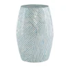 Accent & End Tables-Kirkland's Home Blue And White Mosaic Capiz Shell Drum End Table