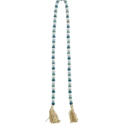 Decorative Accents-Kirkland's Home Blue And White Wood Beaded Tassel Garland Blue/White