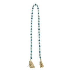 Decorative Accents-Kirkland's Home Blue And White Wood Beaded Tassel Garland Blue/White