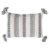 Pillows-Kirkland's Home Blue And White Woven Stripe Lumbar Pillow Blue/White