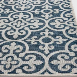 Outdoor Rugs-Kirkland's Home Blue Auckland Tile Outdoor Area Rug, 6X9 Blue/White