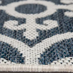 Outdoor Rugs-Kirkland's Home Blue Auckland Tile Outdoor Area Rug, 7X9 Blue/White